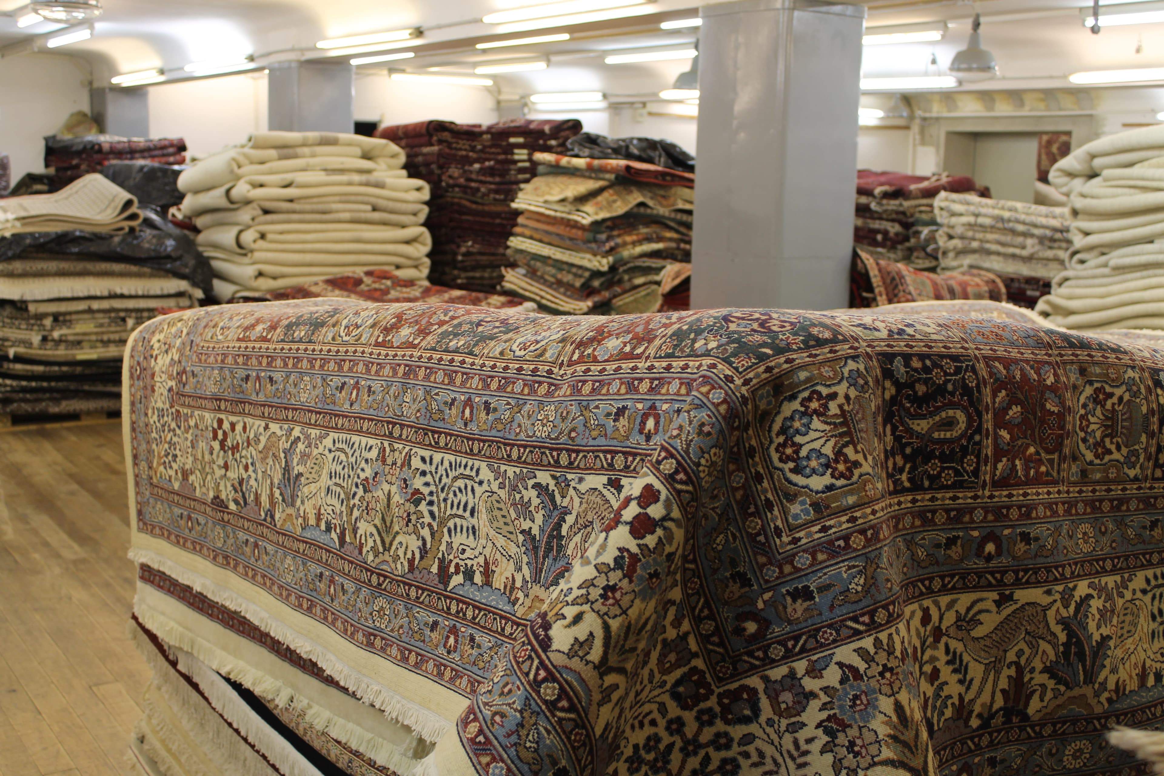 Beautiful Persian carpet on display